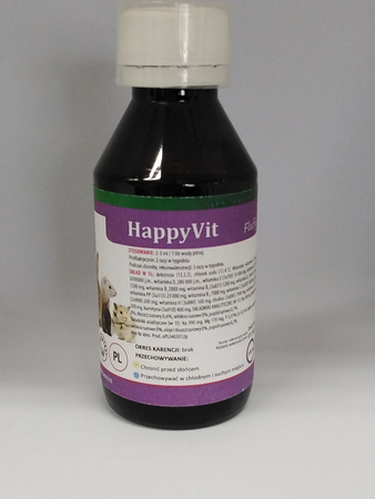 DLA KRÓLIKÓW - HappyVit 100 ml - witaminy dla gryzoni ( kompozycja 14 witamin) (1)