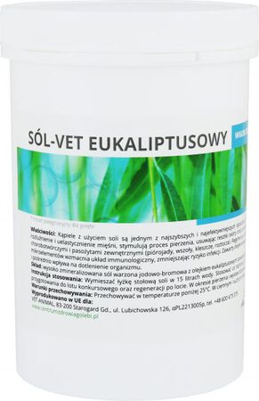 Dezynfekcja/higiena - Sól vet eukaliptusowy, sól do kąpieli 650g (1)