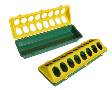 Akcesoria dla drobiu - WYPRZEDAŻ Karmidełko dla kurcząt 30cm (zielono-żółte) (1)